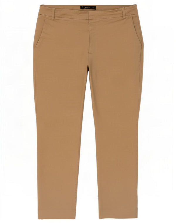 Zara Pantalón chino recto para mujer EU 42 Large W32 L26 Algodón beige