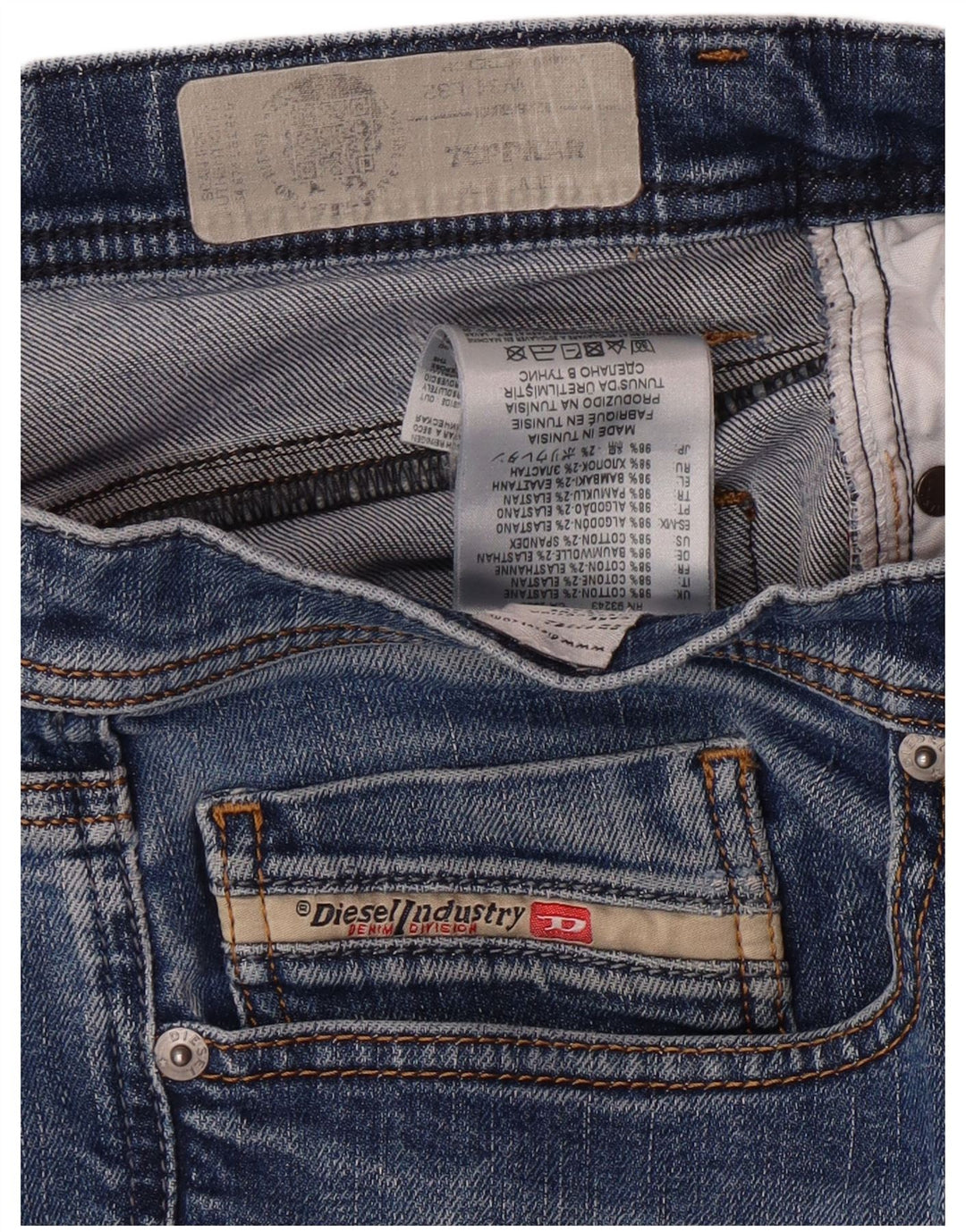 DIESEL Vaqueros ajustados Tepphar Carrot para hombre W34 L32 Algodón azul