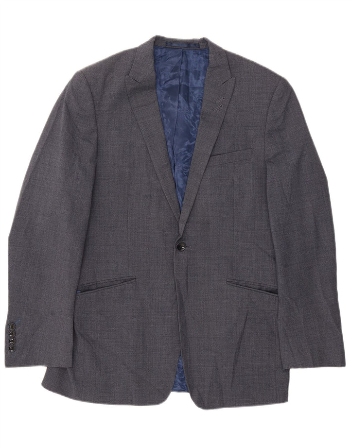 Marks & Spencer Chaqueta tipo blazer con 1 botón para hombre UK 38 Lana azul mediana