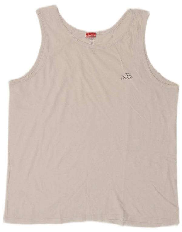 Kappa Camiseta sin mangas para mujer UK 40 XL Algodón blanco