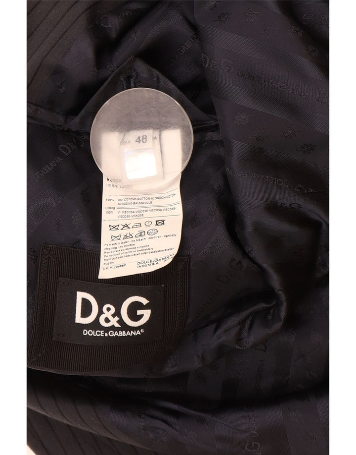 Dolce & Gabbana Chaqueta tipo blazer para hombre IT 48 Raya azul marino mediana