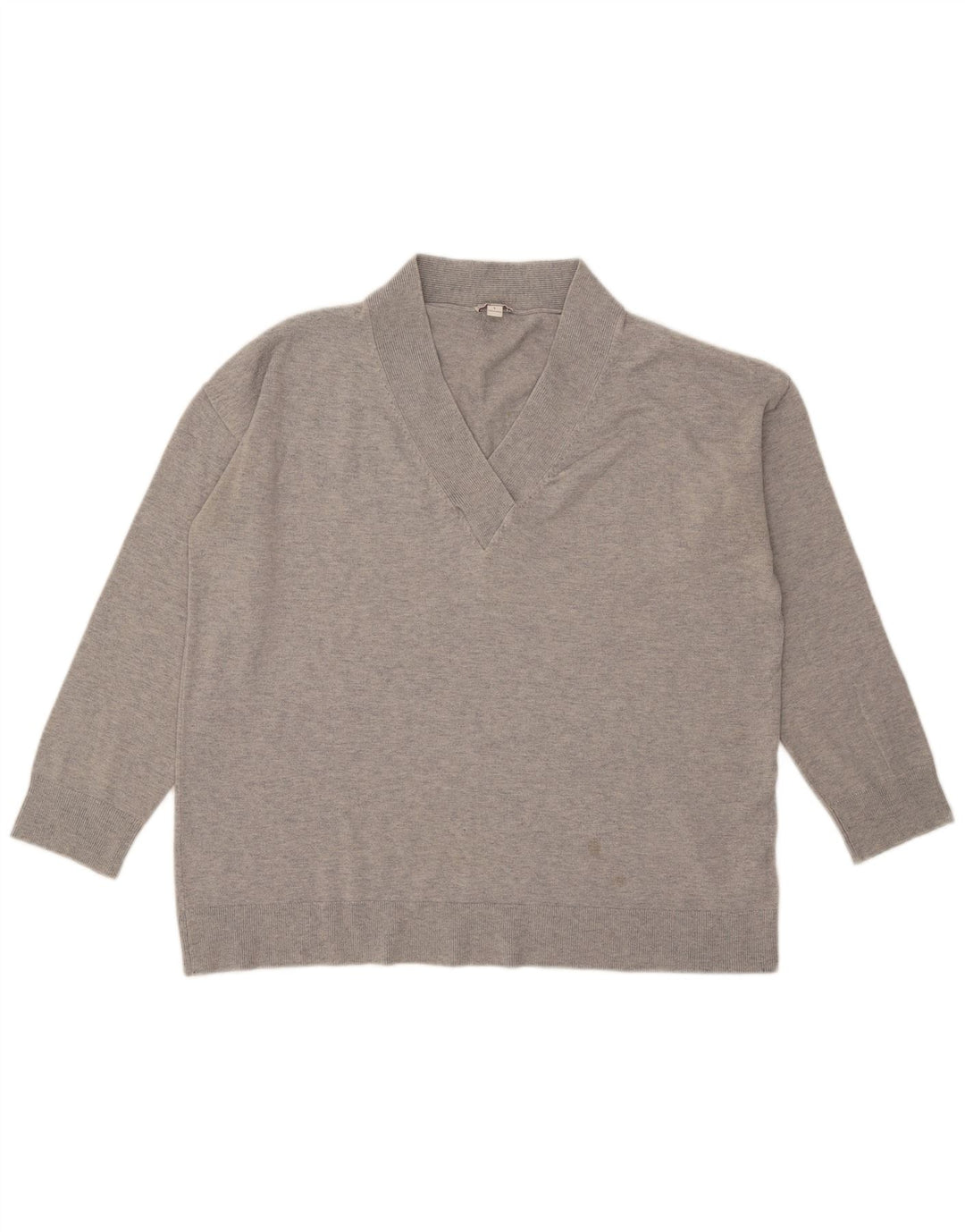 Gap Suéter tipo jersey de gran tamaño con cuello en V para mujer UK 46 Grande gris moteado