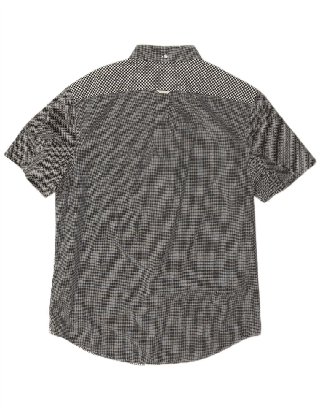 Penguin Hombre Heritage Camisa De Manga Corta De Algodón A Cuadros Gris Medio
