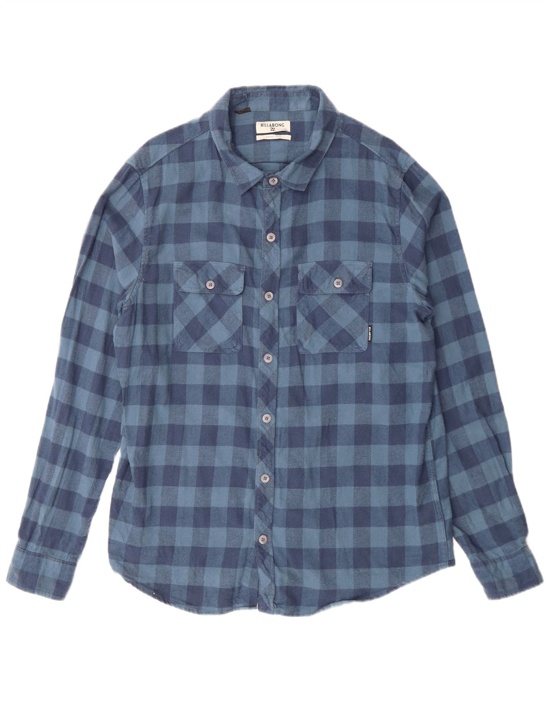 BILLABONG Camisa de Franela de Algodón a Cuadros Azul Grande para Hombre