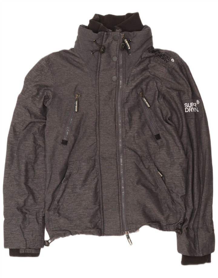 Superdry Chubasquero Mujer UK 44 Nylon Gris Medio
