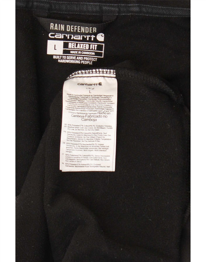 Carhartt Suéter con capucha y cremallera de ajuste relajado para hombre Poliéster negro grande