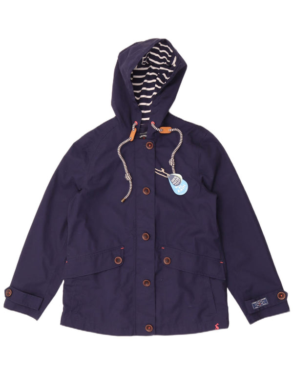 Joules Chaqueta impermeable extragrande con capucha para mujer UK 10 Small Azul marino Algodón