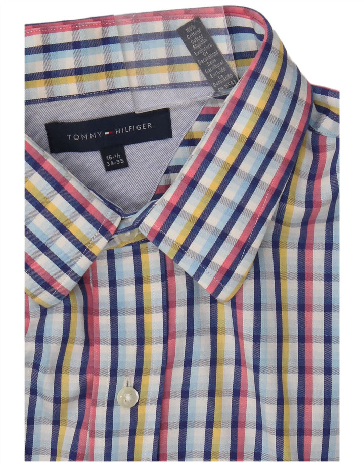 Tommy Hilfiger Camisa para hombre Talla 16 16 1/2 Grande Algodón a cuadros multicolor