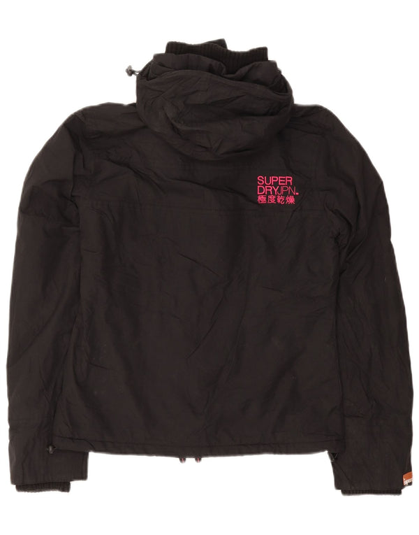 Superdry Chaqueta cortavientos con capucha para mujer UK 40 Small Black Nylon