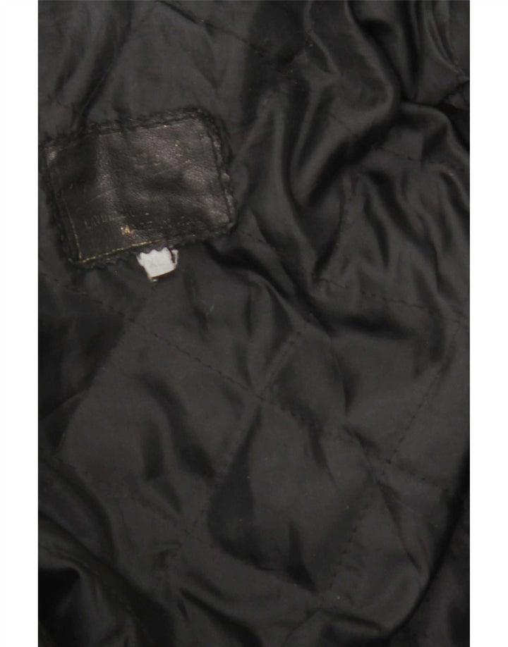 Chaqueta de cuero vintage para hombre Reino Unido 42 XL cuero negro