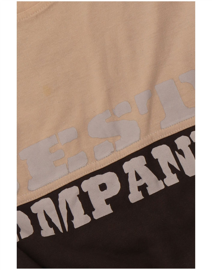 BEST COMPANY Top gráfico para hombre de manga larga de algodón con bloques de color gris medio