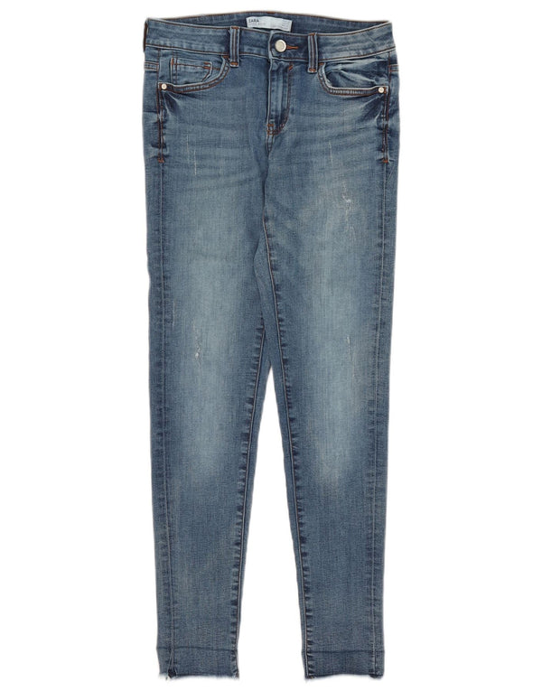 Zara Vaqueros Pitillo Mujer EU 36 XS W26 L27 Algodón Azul