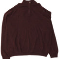 MARKS & SPENCER Jersey con cuello y cremallera para hombre 4XL Lana burdeos