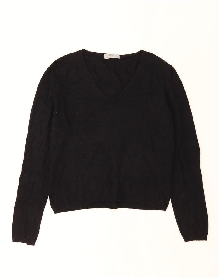 Marks & Spencer Suéter corto con cuello en V para mujer UK 44 Mediano Negro