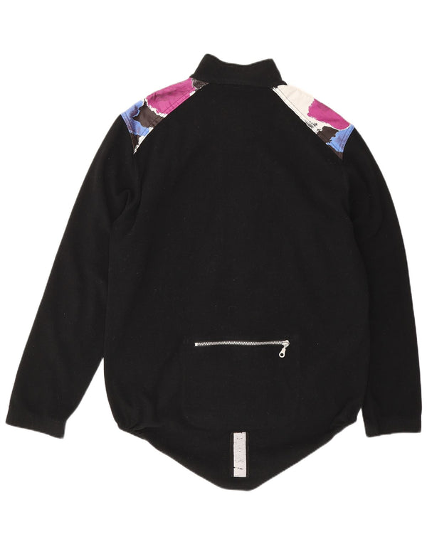 Loffler Mens Fleece Jacket UK 38 Medium Black Geometric