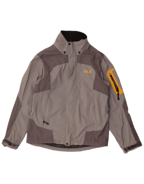 Jack Wolfskin Chaqueta impermeable para hombre UK 40/42 Large Gris Colorblock Poliamida