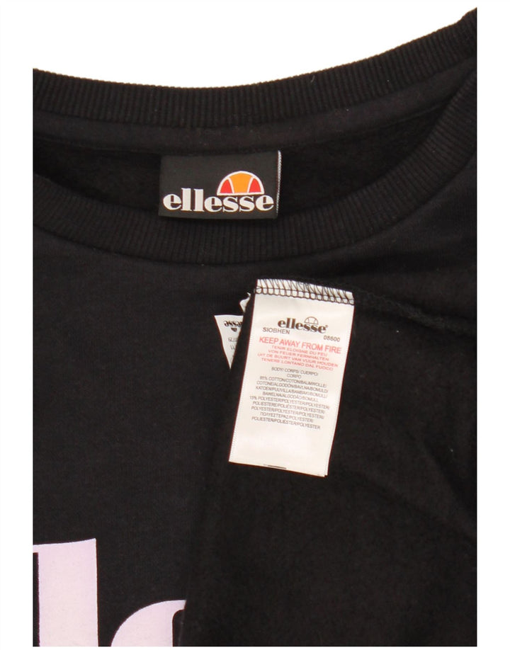 Ellesse - Sudadera extragrande con gráfico para mujer, talla 40, talla M, color negro