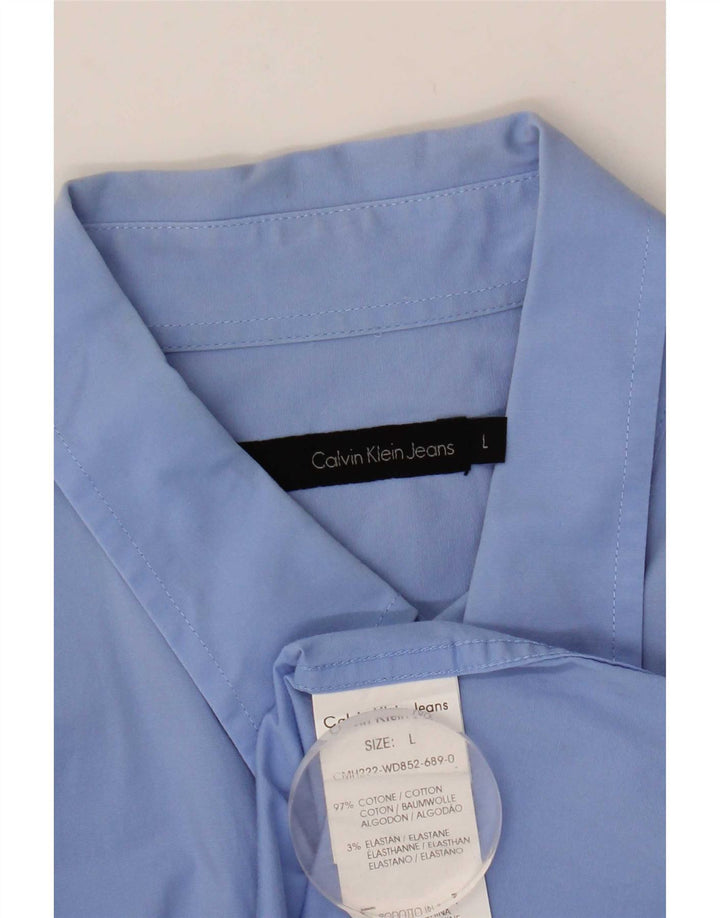Camisa Calvin Klein Jeans Hombre Algodón Azul Grande