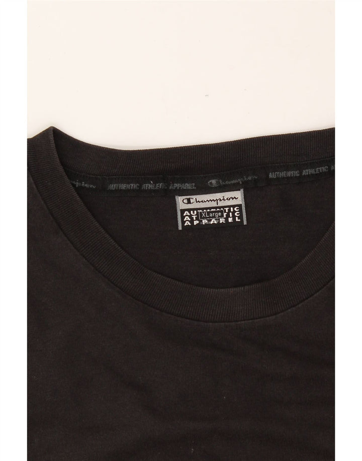CHAMPION Mens T-Shirt Top XL Black Vintage Champion and Second-Hand Champion from Messina Hembry 
