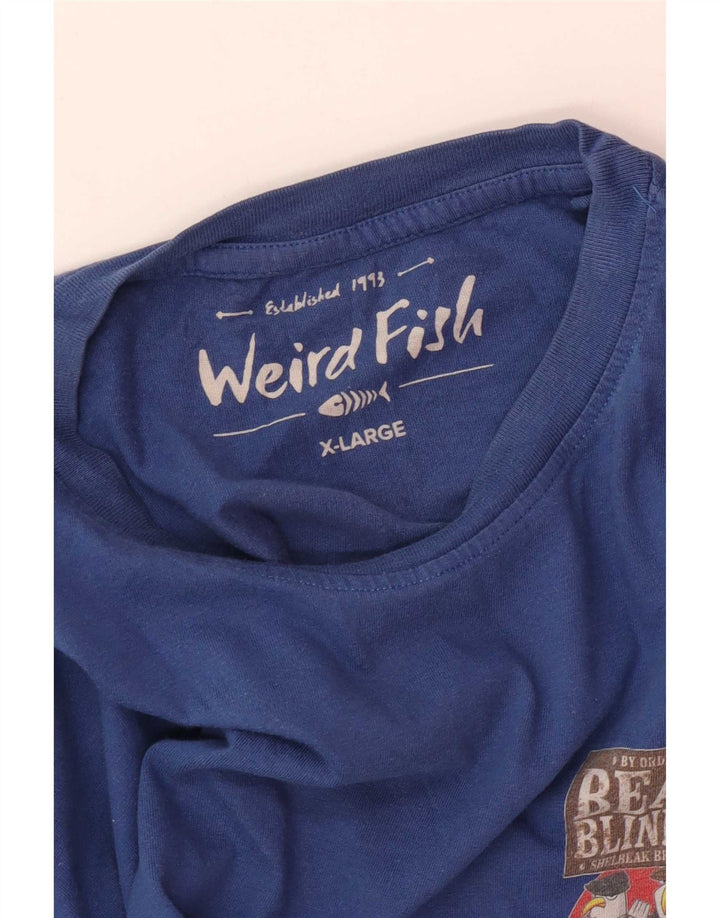 Weird Fish Camiseta gráfica para hombre Top XL Azul