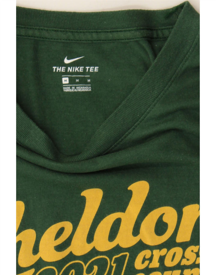 NIKE Womens Graphic Top Long Sleeve UK 14 Medium Green Cotton Vintage Nike and Second-Hand Nike from Messina Hembry 
