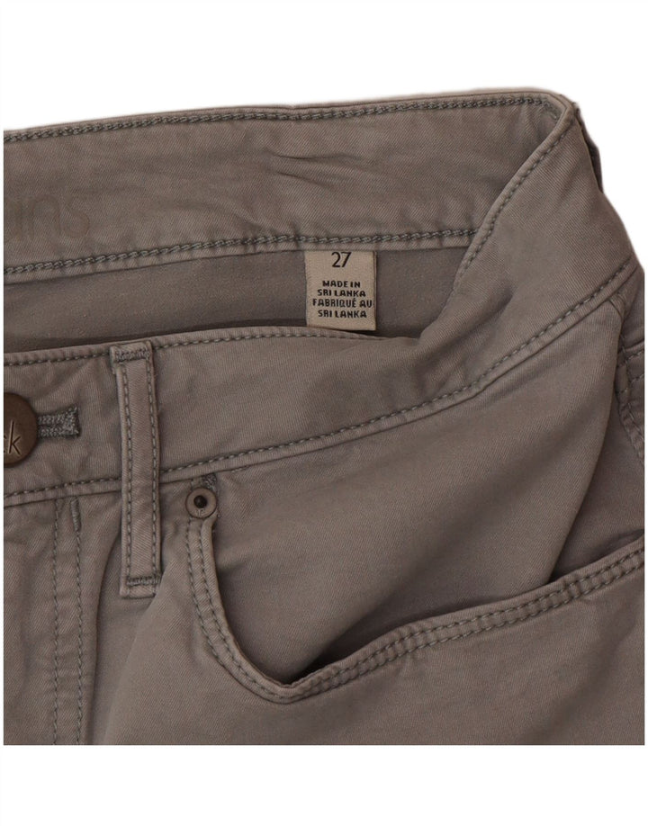 Calvin Klein Pantalones Calientes De Cintura Alta Para Mujer W27 Pequeño Algodón Gris