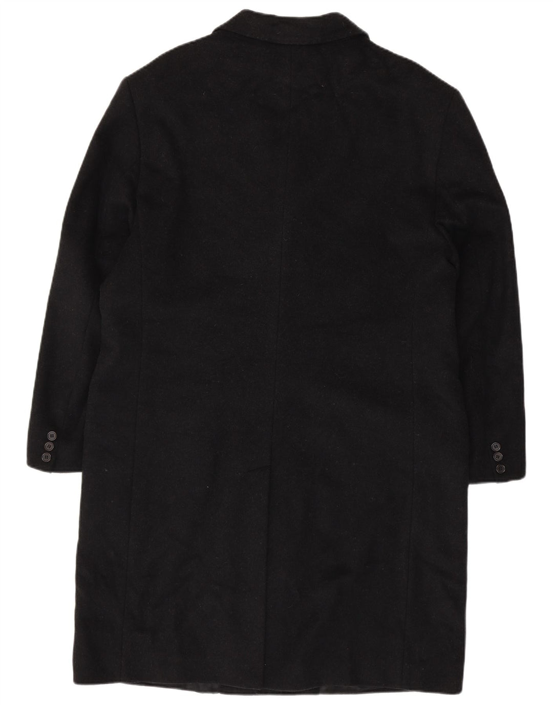 VINTAGE Hombres Chesterfield Abrigo IT 54 2XL Lana Negra