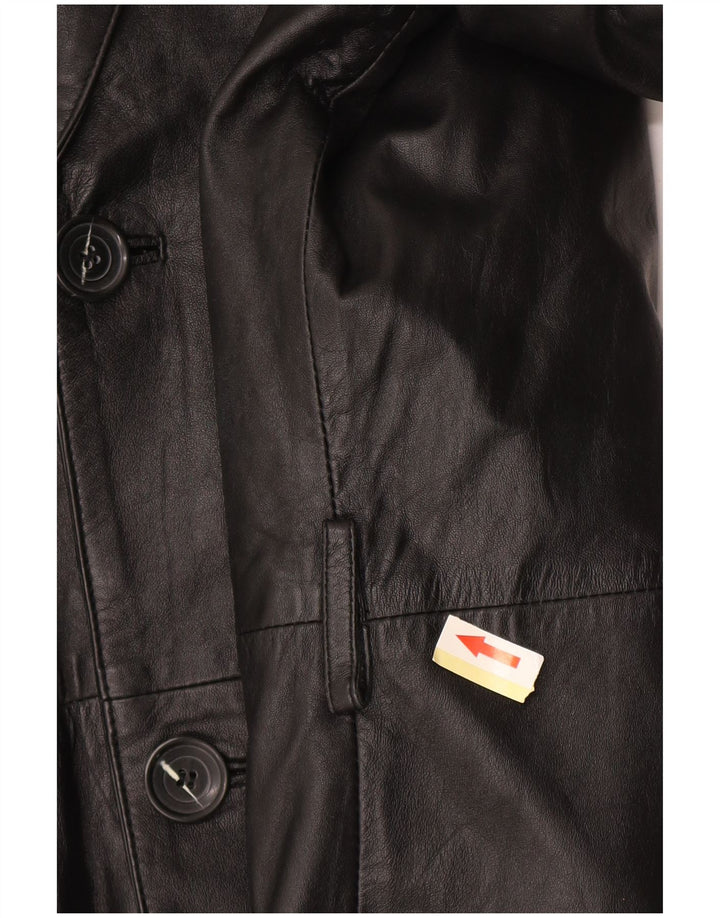 Abrigo de cuero para hombre EU 50 Cuero negro grande