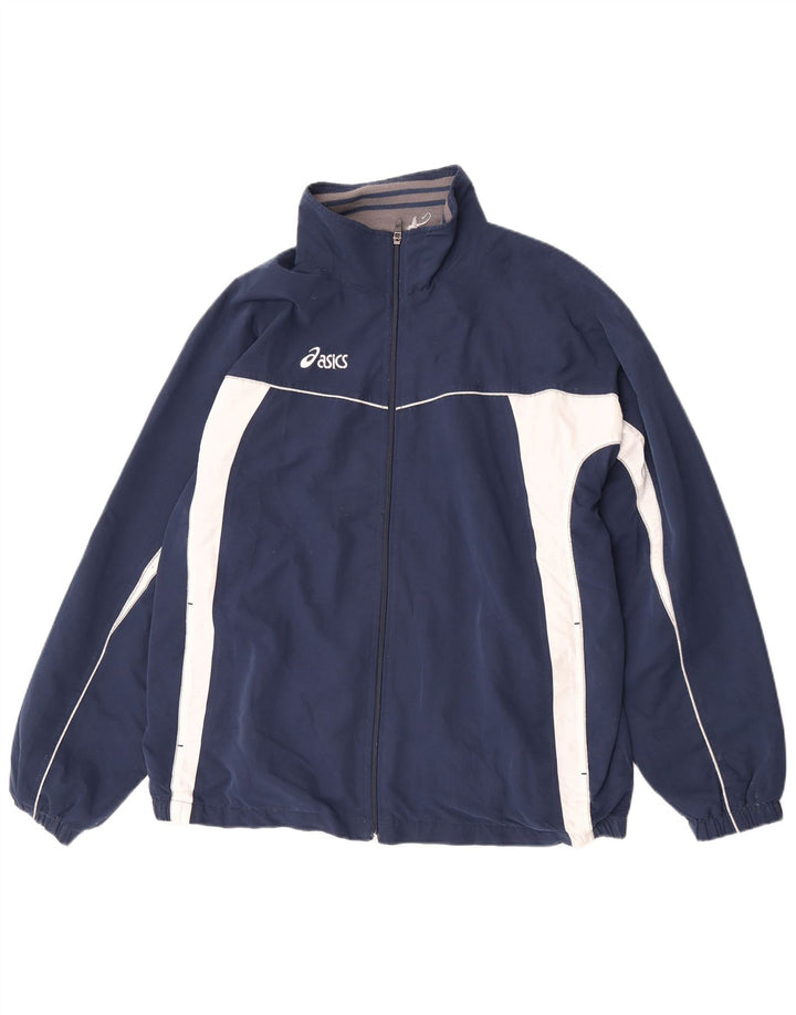 Asics Hombre Chándal Top Jacket XL Azul Marino Colorblock Poliéster