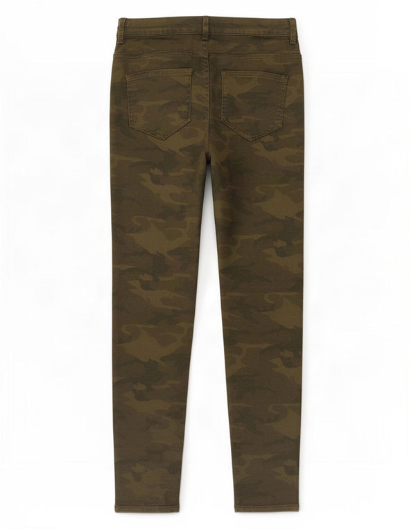 Zara Womens Skinny Casual Trousers EU 40 Medium W30 L28 Khaki Camouflage