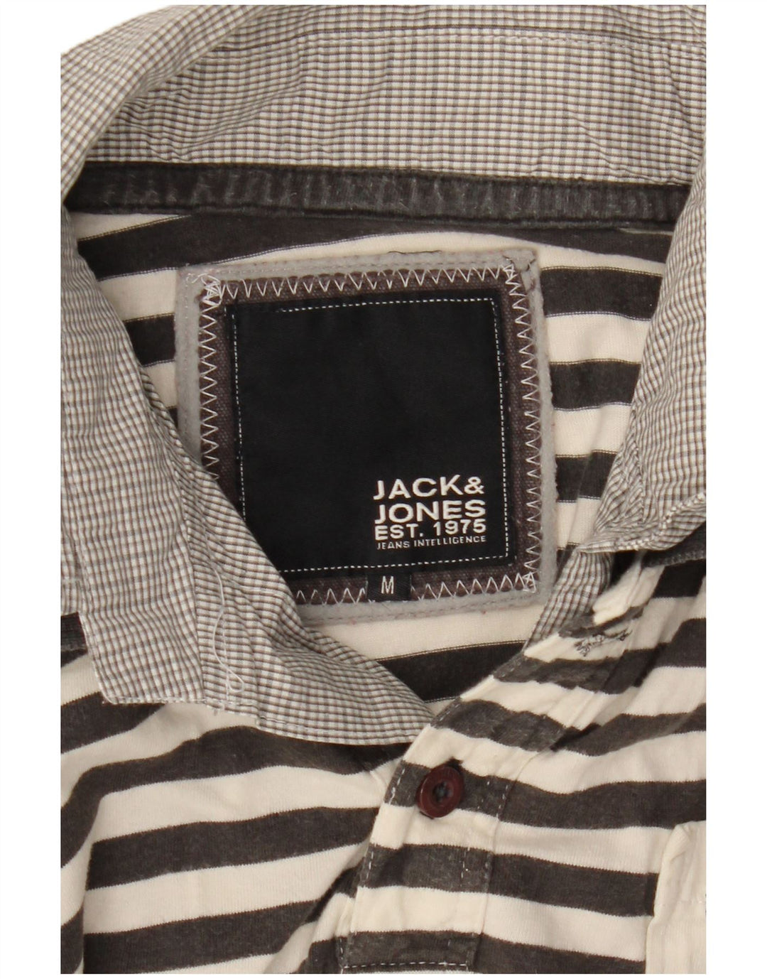 JACK & JONES Polo gráfico de hombre a rayas gris medio