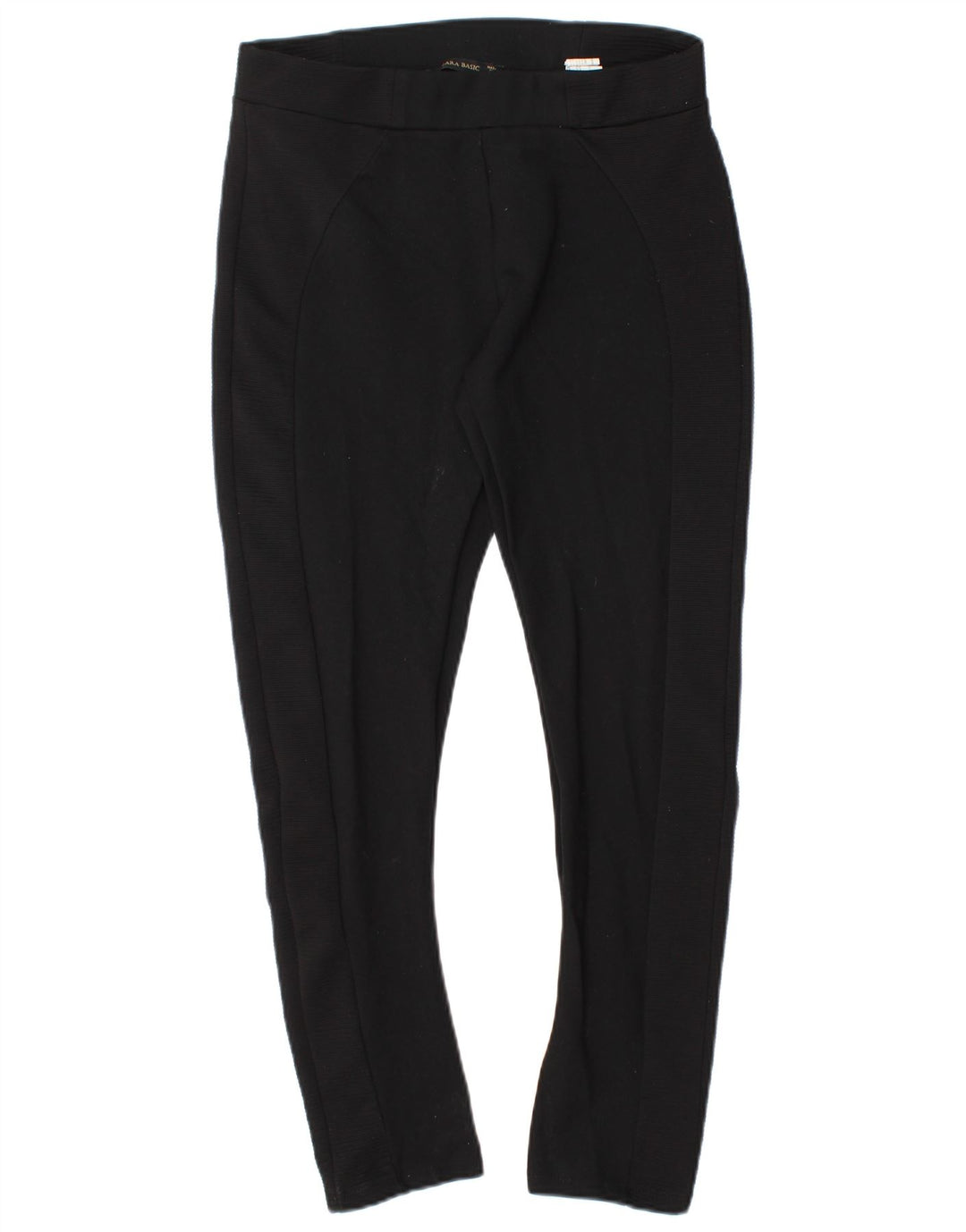 Zara Mujer Leggings UK 44 Grande Viscosa Negra