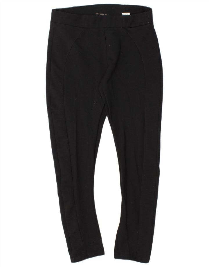 Zara Mujer Leggings UK 44 Grande Viscosa Negra