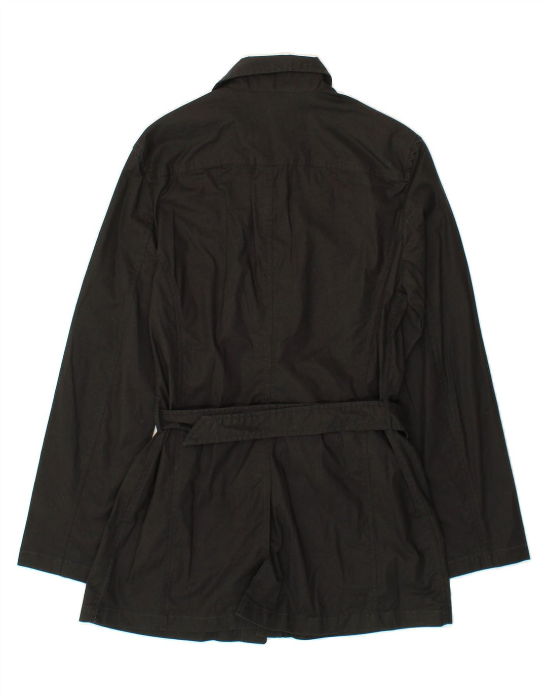 STEFANEL Womens Utility Jacket UK 12 Medium Black Cotton Vintage Stefanel and Second-Hand Stefanel from Messina Hembry 