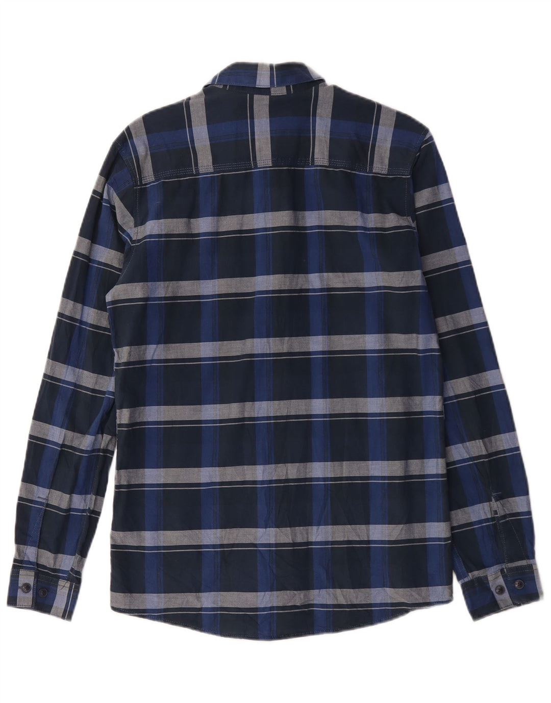 Camisa Jack & Jones Hombre Small Azul Marino Cuadros Algodón