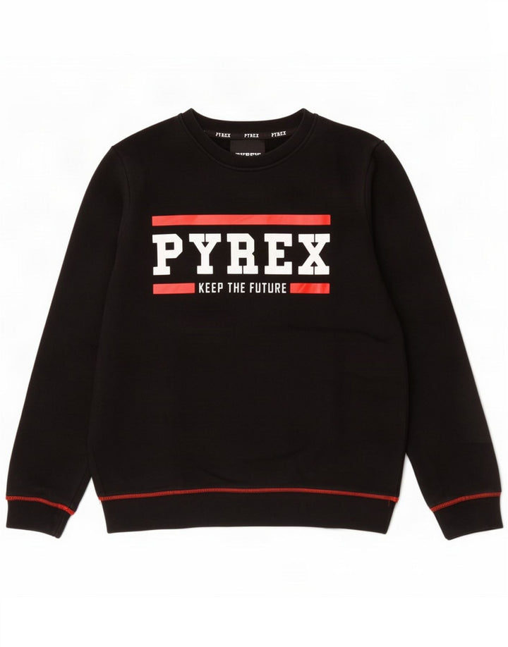 Pyrex Sudadera con gráfico para hombre Jumper Medium Black Cotton