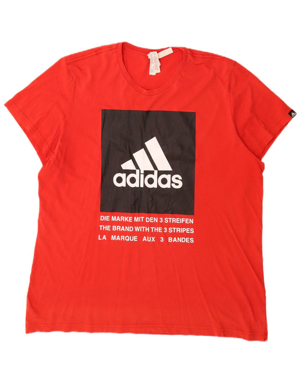 Adidas Camiseta gráfica para hombre Top 2XL Algodón rojo
