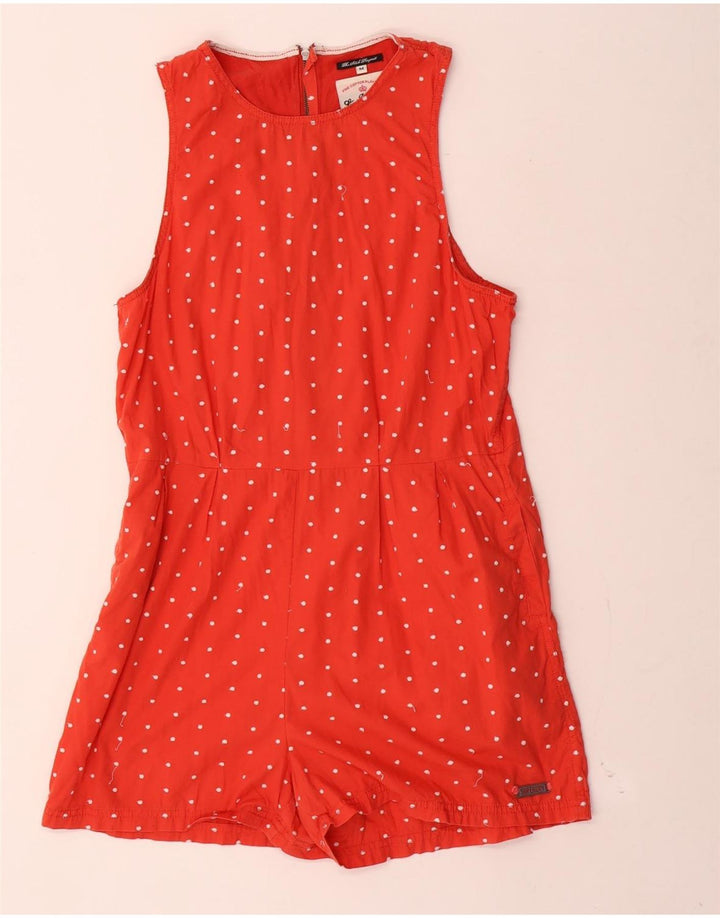 Mono corto sin mangas Superdry para mujer, talla 44, talla mediana, color rojo manchado