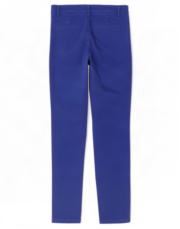 Benetton Pantalones Chinos Slim Para Mujer UK 8 Small W28 L28 Algodón Azul