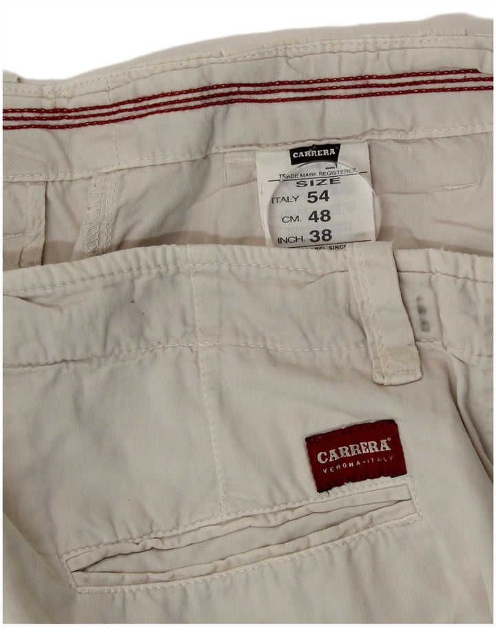 Carrera Pantalones cortos chinos para hombre IT 54 2XL W38 Algodón blanco