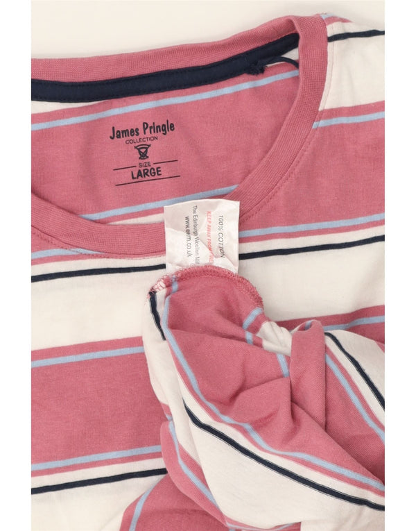 Crew Clothing Camiseta para hombre Top 2XL Algodón a rayas blancas