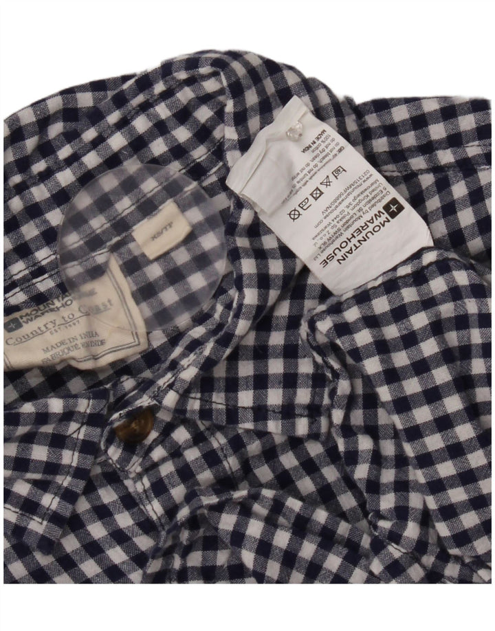 Camisa de manga corta para hombre Mountain Warehouse XS Algodón a cuadros azul