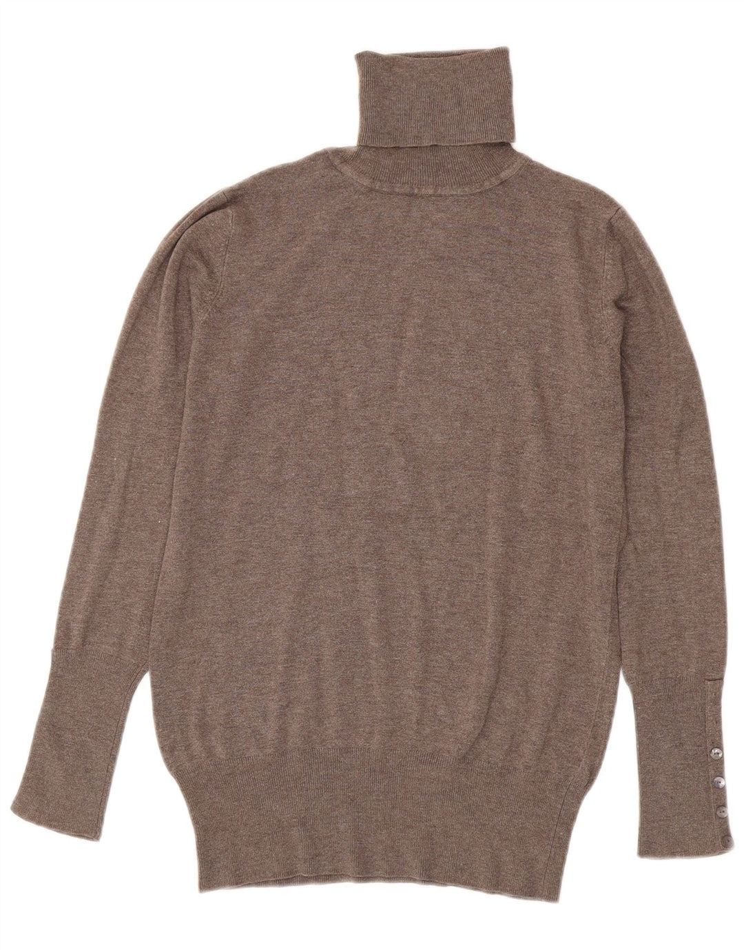 Zara - Jersey con cuello vuelto para mujer, talla 40, talla grande, rayón marrón