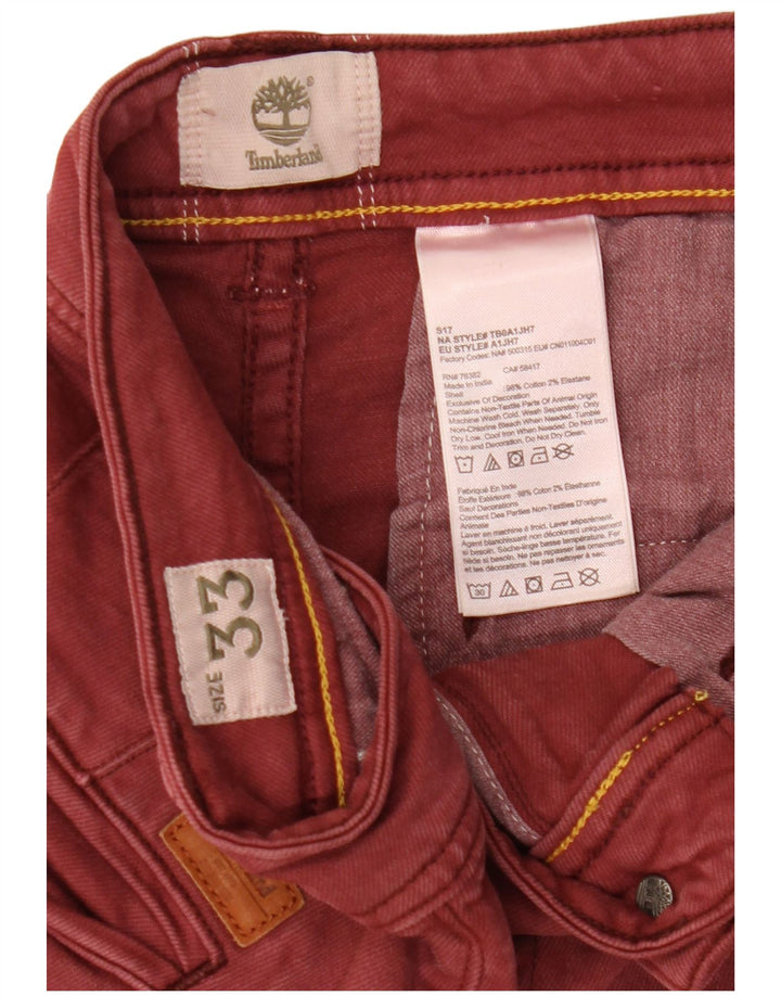 Timberland Pantalones cortos de mezclilla para hombre W33 Algodón medio burdeos