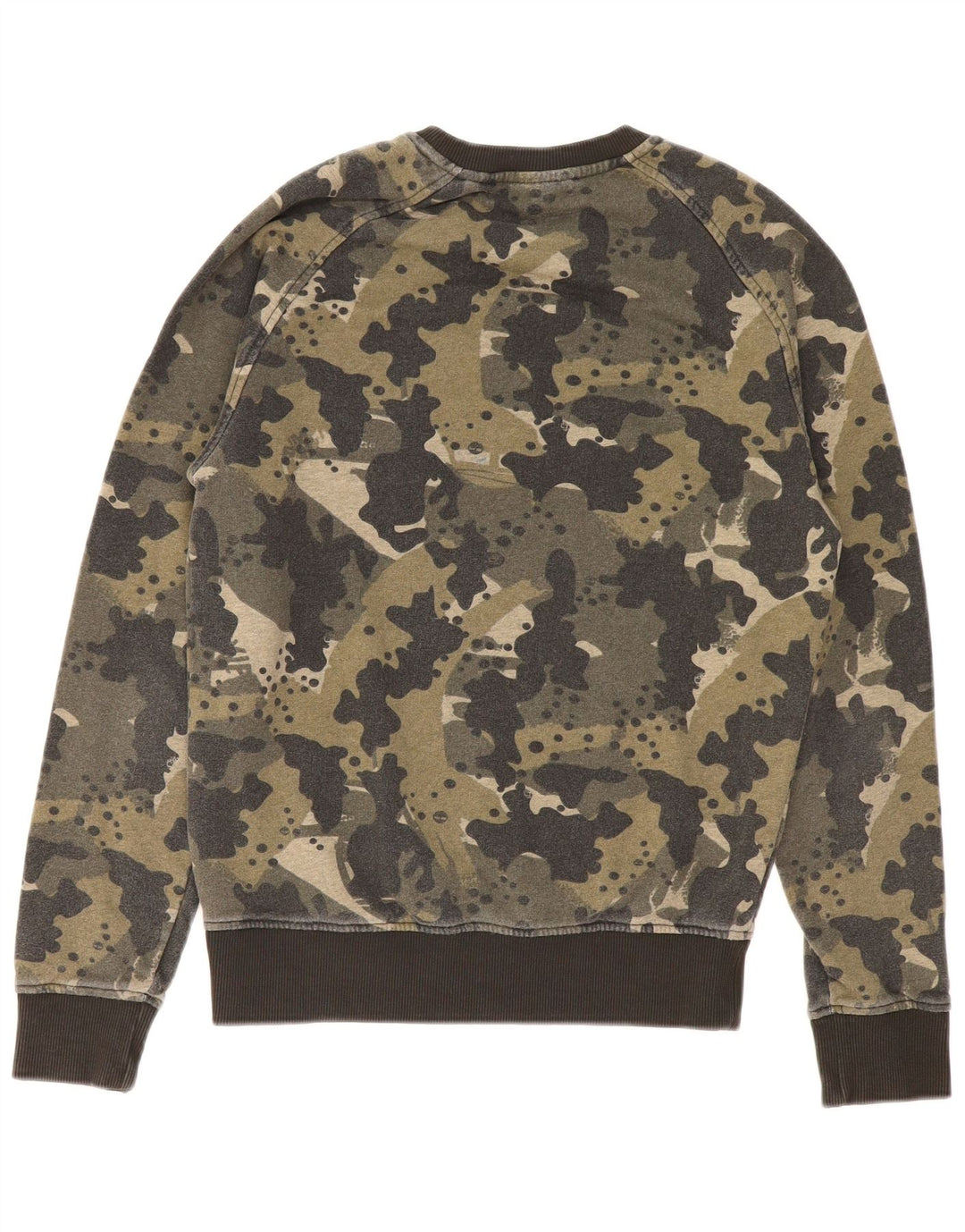 TIMBERLAND Mens Sweatshirt Jumper Small Khaki Camouflage Cotton