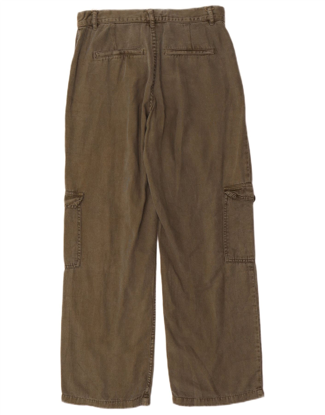 Zara Mujer Pantalones Cargo Rectos Pequeño W26 L27 Caqui