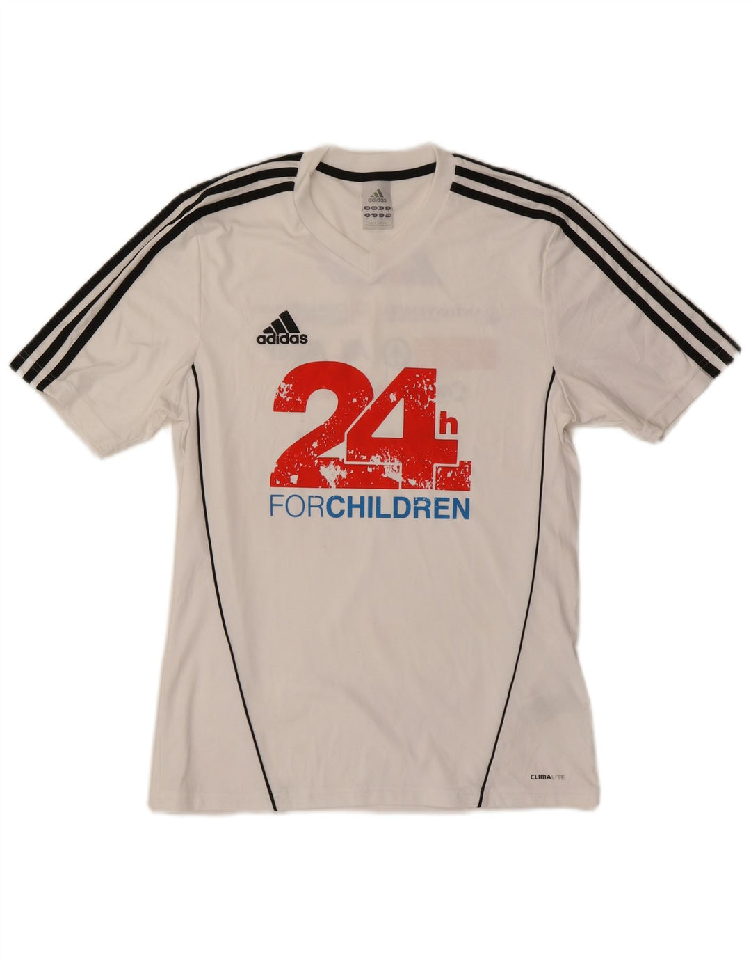 ADIDAS Mens Climalite Graphic Camiseta Top Pequeño Poliéster Blanco