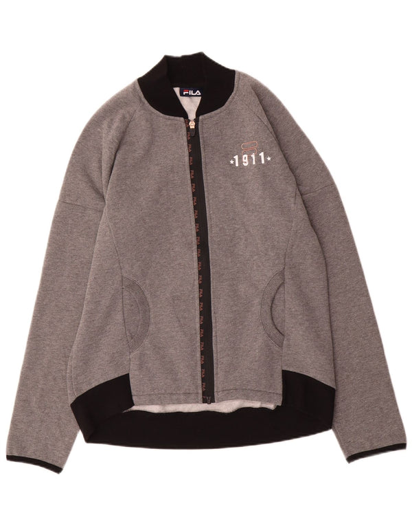Fila Mujer Regular Fit Chándal Top Chaqueta UK 40 XL Gris Colorblock