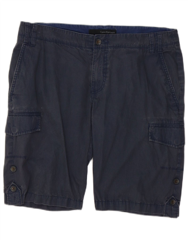 Shorts cargo Calvin Klein para hombre W33 Algodón a rayas azul marino mediano