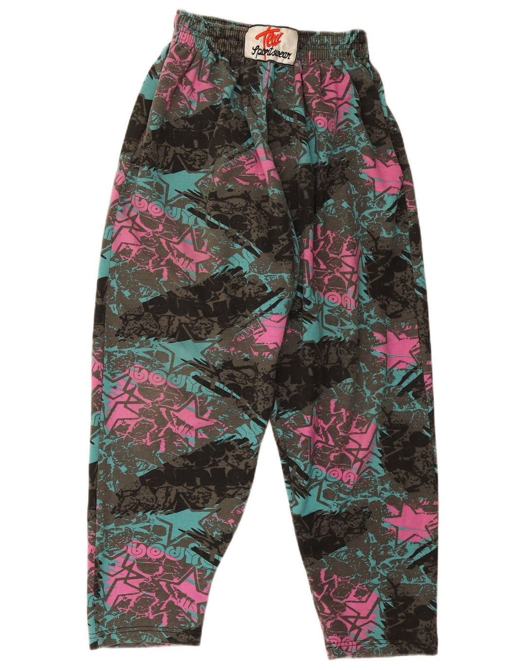 Vintage mujer chándal pantalones Reino Unido 16 grande multicolor retro